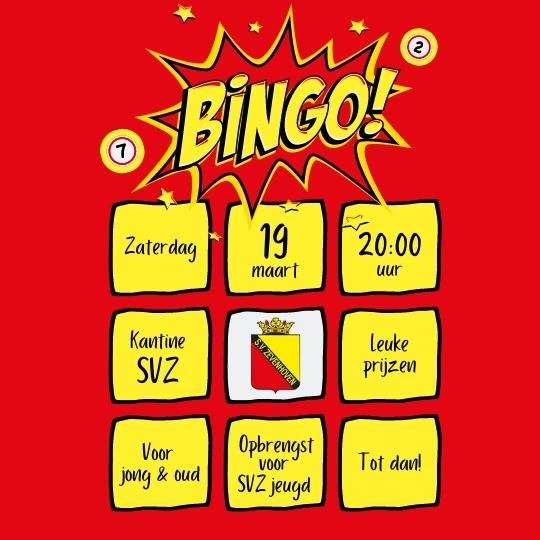 Bingo op zaterdag 19 maart
