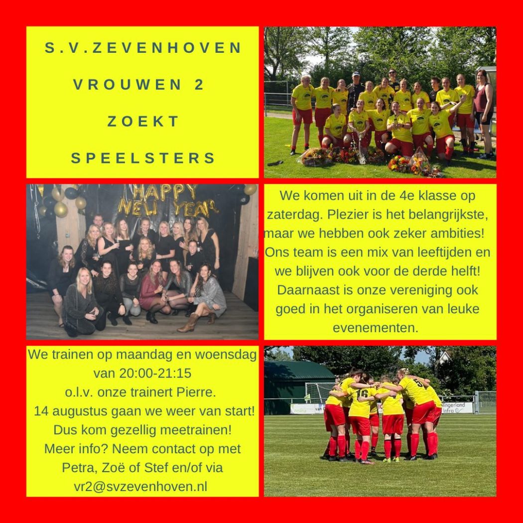 SV Zevenhoven Vrouwen 2 zoekt speelsters!