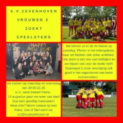 SV Zevenhoven Vrouwen 2 zoekt speelsters!