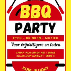 Informatie m.b.t. de Vrijwilligers BBQ van aanstaande zaterdag